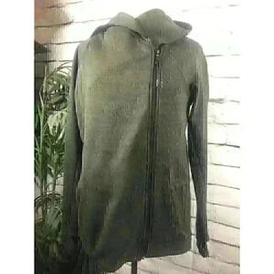 Nike Dark Green Womans Sz S Long Sleeve Full Zip Drawstring Cotton Blend Hoodie